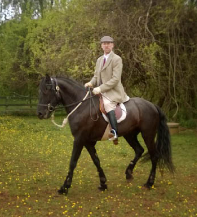 Peter Thos. Hansen riding on horseback in Fauquier County